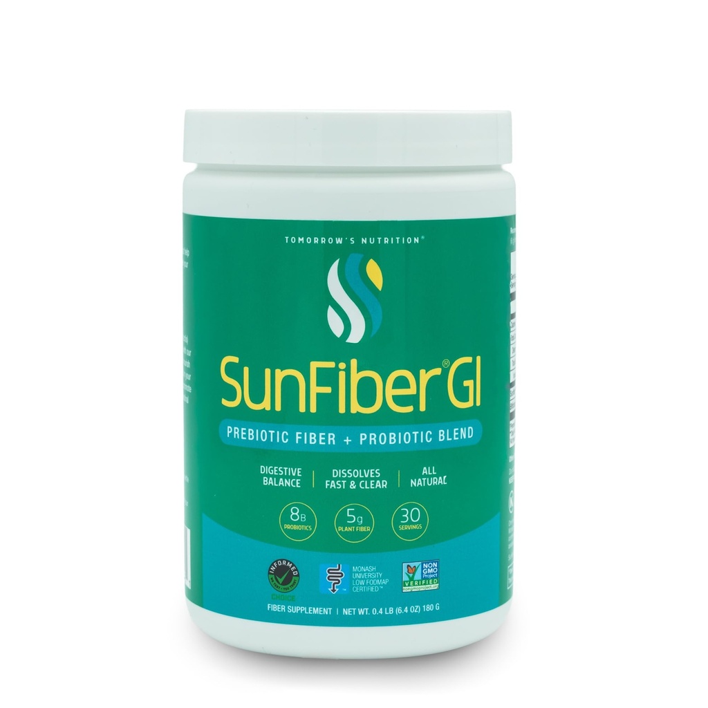 Jutro jest Nutrition Sunfiber GI, Prebiotic Fiber & Probiotyki, 5g Prebiotic Fiber & 8 Miliard Probiotyki na Serving, Niskie FODMAP, 30- Day Supply, 30 Day