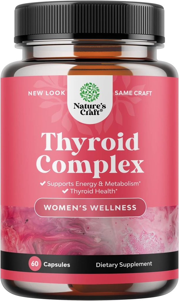 Advanced Thyroid Support for Women with Ashwagandha - Adaptogenetic Thyroid Supplement with L Tyrosine Rhodiola and Astragalus Root - Non-GMO Balancing Herbal Thyroid Energy Supplement Women 's Health