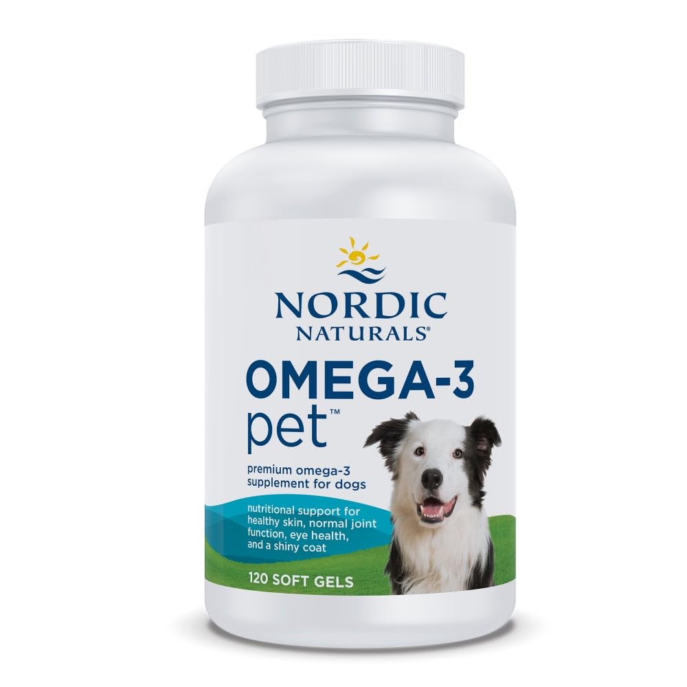 Nordic Naturals Omega-3 Pet, Unflavored - 120 Soft żele - 330 mg Omega-3 Per Soft żel - Olej rybny dla psów z EPA & DHA - Promotes Heart, Skóra, Płaszcz, & Zdrowie immunologiczne