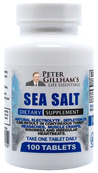 Peter 's Choice Sea Salt Sodu Chlorek 450mg, 100 Tabletki, Wsparcie elektrolitowe & Balance, Athletic Post Workout Rewodnienie i Odzysk. Hot Weather Aid. Zapobieganie odwodnieniu i skurcze. Wyprodukowane w USA