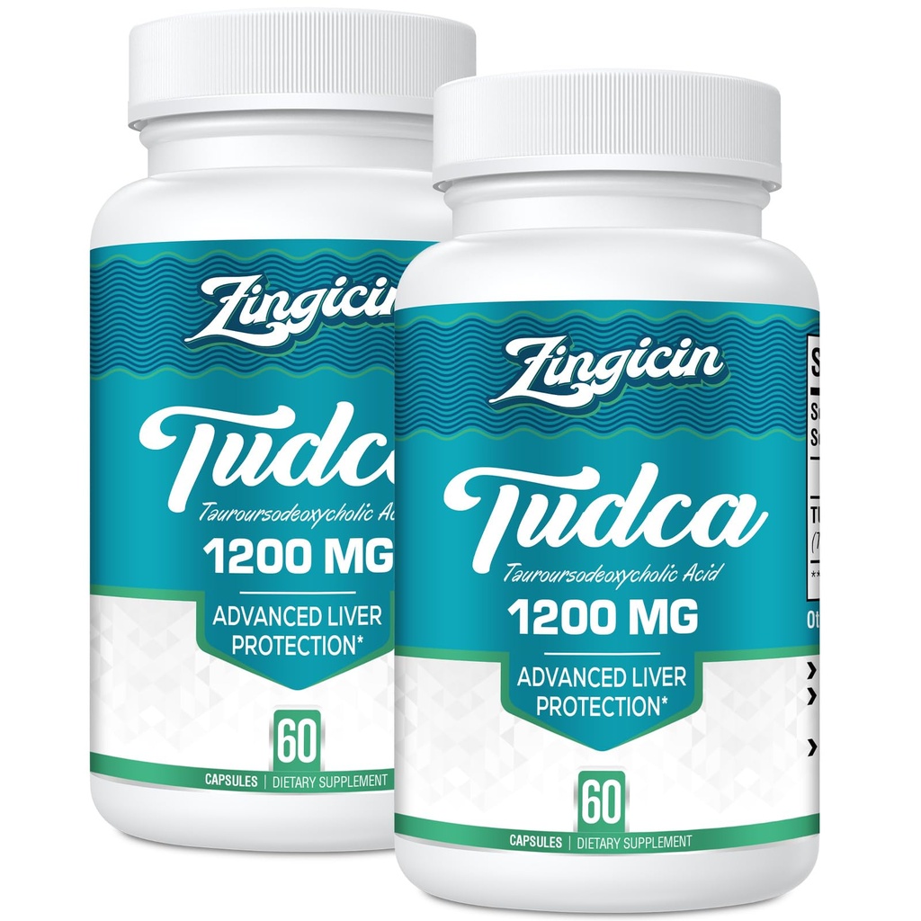 TUDCA Suplement 1200mg - 120 Kapsułek wegetariańskich, Potężny TUDCA Bile Salts Suplementy dla wątroby, trawienie