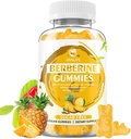 Berberyjskie gumki z Ceylon Cynamon 1500mg Wysoka potencja Berberyna HCL Suplement do wsparcia immunologicznego i metabolizmu, Bez cukru, Flavor ananasowy - 60 Hrabia
