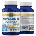 Vykee Nutrition B Complex Supplement – High-Potency B Vitamins with 750mg DFE Folate, 440mcg B12/Biotin | Vegan Non-GMO | Supports Cellular Energy Production & Red Blood Cell Formation | 120 Capsules