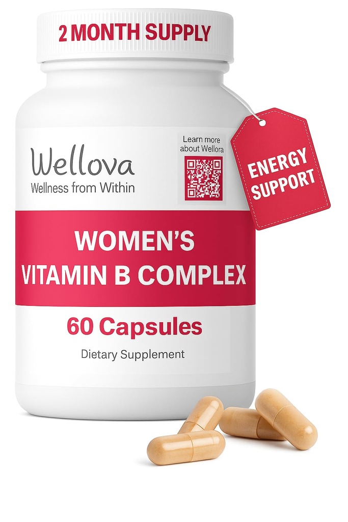 Kobiecy kompleks witaminy B 124; Promotes Energy, Mózg i Serce Wsparcie 124; Witamina B1, B2, B3, B5, B6, B7, B8, B9, B12, Witamina C, Cholina, Inozytol