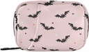 Halloweenowe Nietoperze Pink Pill Box 7 dzień Pill Case Travel Pill Organizer Bag z Zipper przenośny tygodniowy suplement witaminy posiadacz Pouch Bag