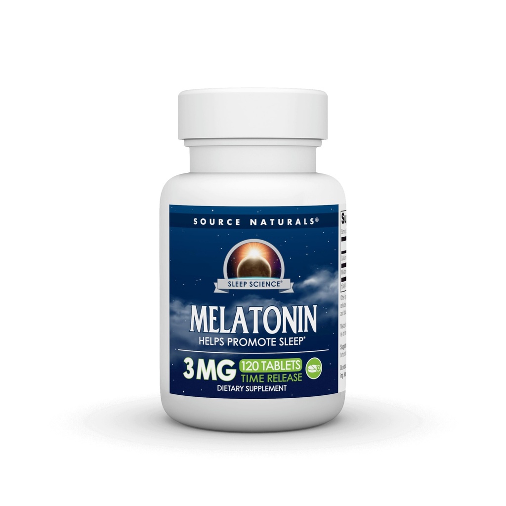 Źródło Naturals Czas uwalniania Melatoniny * - 3 mg, 120 tabletek