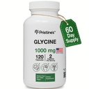 Glycyna PRISTINE 1000MG Acid Sleep Supplement Supples - 60 Day Supply - Odzysk mięśni, Colagen & Nerki Supplement Supplement - Wegan, Non GMO, Gluten Free