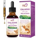 Kot Melatonin Natural Calming Drops, Wsparcie Upadek sen & Zdrowy sen, Ziołowy ekstrakt suplement relaksacyjny z L-Theanine, Valerian, Kocimiętka, kwiat namiętności i rumianku. 2 oz