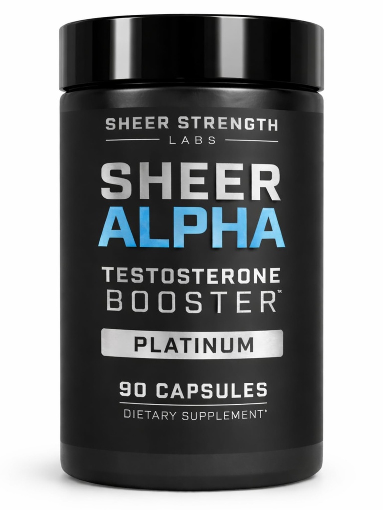 Sheer Siła Labs Testosteron Booster T- Booster dla mężczyzn - Clinically Backed Dose, Strongest Formuła - Made in USA - Premium Mieszanka Fadogia Agrestis Tongkat Ali i Shilajit. 30 Służenie