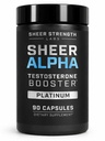 Sheer Siła Labs Testosteron Booster T- Booster dla mężczyzn - Clinically Backed Dose, Strongest Formuła - Made in USA - Premium Mieszanka Fadogia Agrestis Tongkat Ali i Shilajit. 30 Służenie