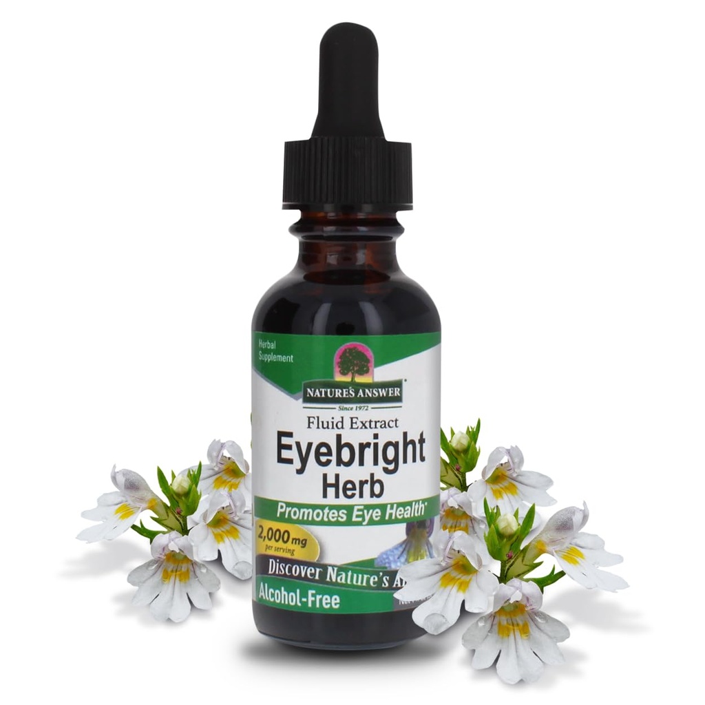 Odpowiedź natury Herb Eyebright 124; Wspiera zdrowe oczy & Wizja 124; Non-GMO Golf 124; Bez alkoholu, Gluten- Free, Kosher Certified, Wegan & No Conservatives 1oz