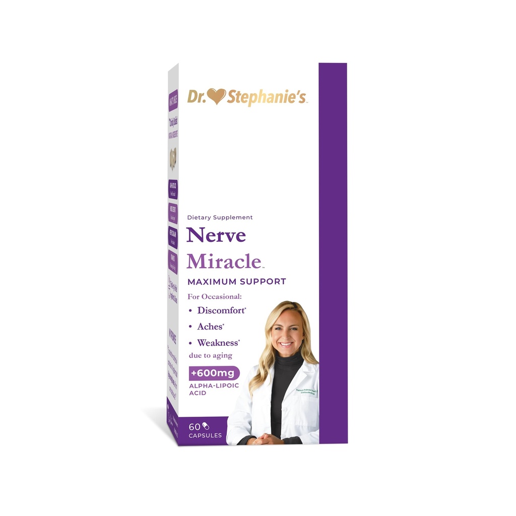 Nerwy Miracle Maksymalny suplement siły 124; Nerwy Wsparcie zdrowia 124; Nerwy, Stopy, Ręce, Ręka, Ręka 124; Mega Dawka kwasu alfa Lipoic ALA & Witamina B12