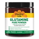 Country Life Glutamine Pure Powder - 5000mg L- Glutamina - Tkanka mięśniowa, Gut Health, Wsparcie immunologiczne - Bez glutenu Certified - Idealny przed / post Trecout Amino Acid Supplement, 55 Służenie, 9.7oz
