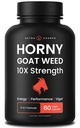 NutraChamps Horny Goat Weed, 1000mg Epimedium Supplement Energy, 10X Siła Icariin, Ginseng, Tribulus & Maca pigułki dla kobiet i mężczyzn, Zwiększona absorpcja z Black Pepper, 60 Kapsułki wegańskie