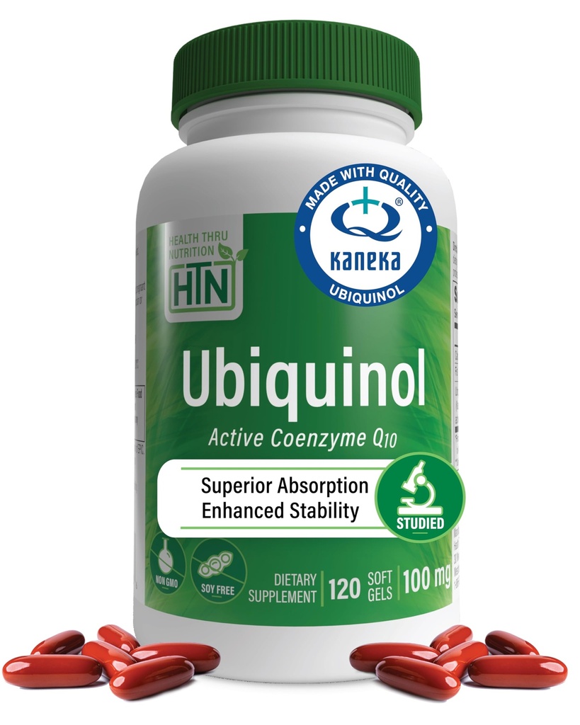 Ubichinol 100mg 120 Softgels jako Kaneka QH Reduced CoQ- 10 XP 124; Stabilizowany - 3. strona Tested 124; Zwiększona dostępność biologiczna 124; Kardioviral & Mitochondria Function Support