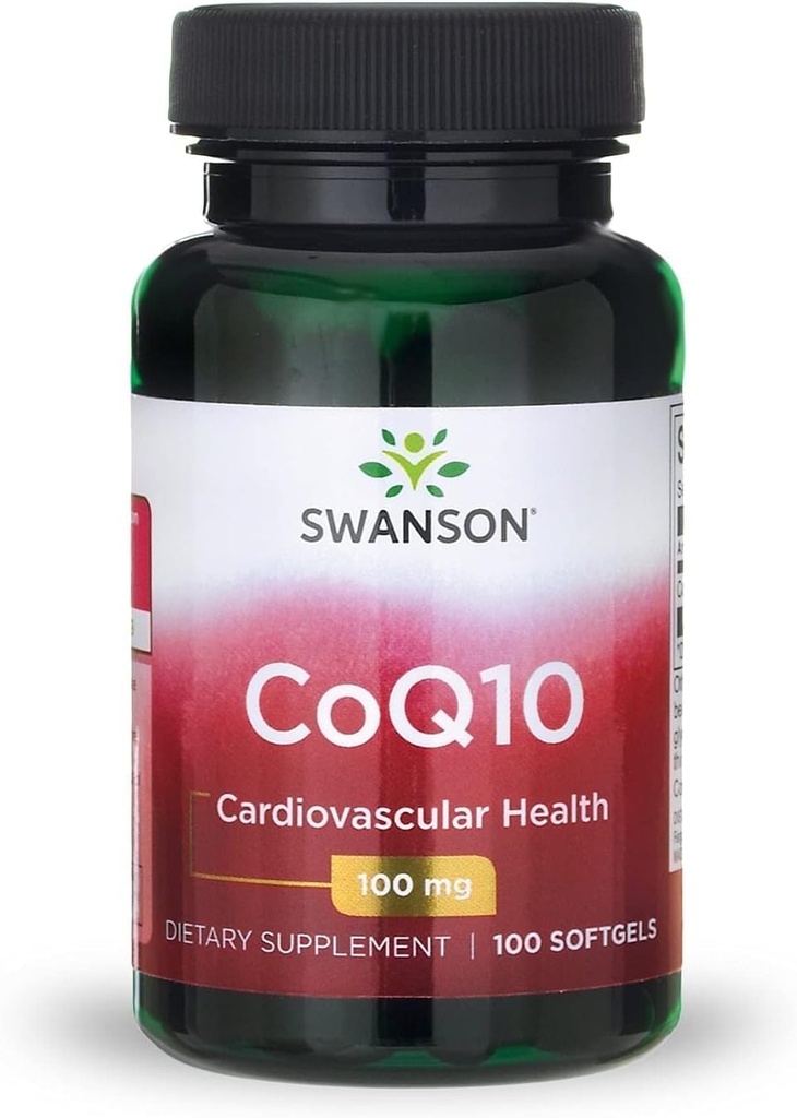 Swanson CoQ10 - Energy Antioksydant Support - Coenzym Q10 Supplement - (100 Softgels, 100 mg Each)