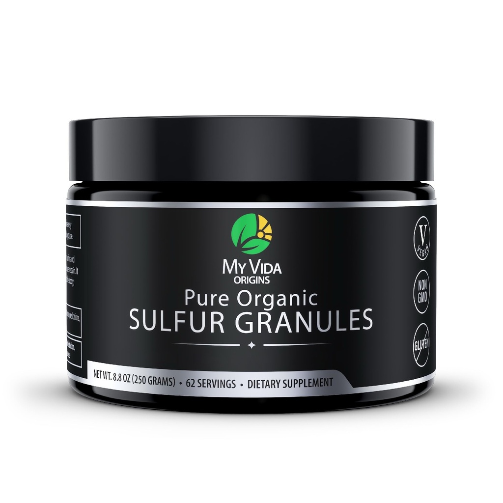 My Vida Origins Pure Organic Sulfur vol 124; 99% Pure MSM Granules obsługuje skórę, włosy, & Joint 124; Non-GMO, Wegan, Gluten Free (62 Służenia) 2 miesiące dostaw
