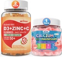 Bezcukrowa witamina C + D3 + Gumiaki cynku dla dorosłych 50 + & Wapń + D3 & Gumiaki wypełnione magnezu dla dzieci 4 +