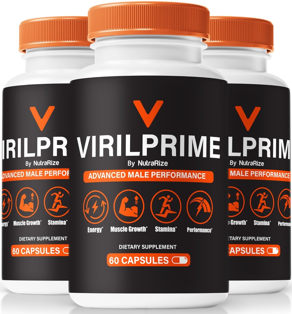 (3 Pack) VirilPrime Pills, Official Viril Prime Capsules, Premium Male Formula to Fuel Daily Energy, Stamina & Peak Performance, Supports Overall Health and Fitness, Natural VirilPrime (180 Capsules)