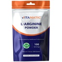 Vitamatic L- Arginine Pure Powder 500 Gram Description 124; Unflavored Description 124; Non GMO Description 124; Gluten Free Description 124; No Additives Description 124; 5000mg Per Serving Description 124; 100 Servings
