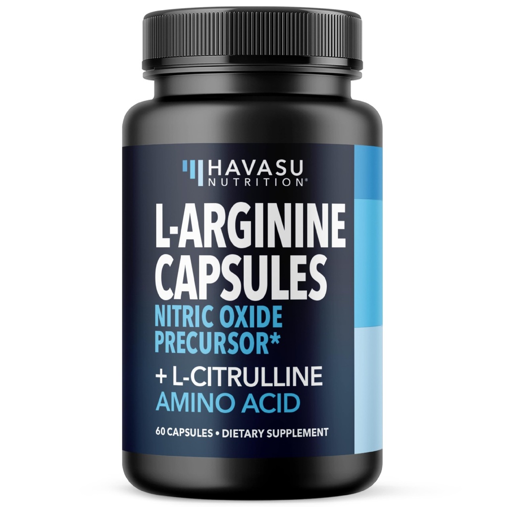 Kapsułki L-argininowe z L-cytruliną - suplementem tlenku azotu - L arginina i L mieszanka cytruliny - 60 Count - Vegan, Non-GMO Kapsułki dla wydajności, Endurance i wsparcia mięśni - 1 miesiąc dostaw