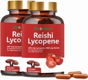 Kapsułki likopenu, Kapsułki naturalnego likopenu 200mg z Grzybem organicznym Reishi 200mg Suplement do Prostate Health and Immune Support - Bezglutenowy, Nie-GMO, 60 Kapsułek (2 opakowania)