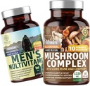 Numer jeden Nutrition N1N Premium Mushroom Complex [10X Potężne Mushrooms] i Men 's Daily Multivitamin [35 Potent Składniki], 2 Pack Bundle