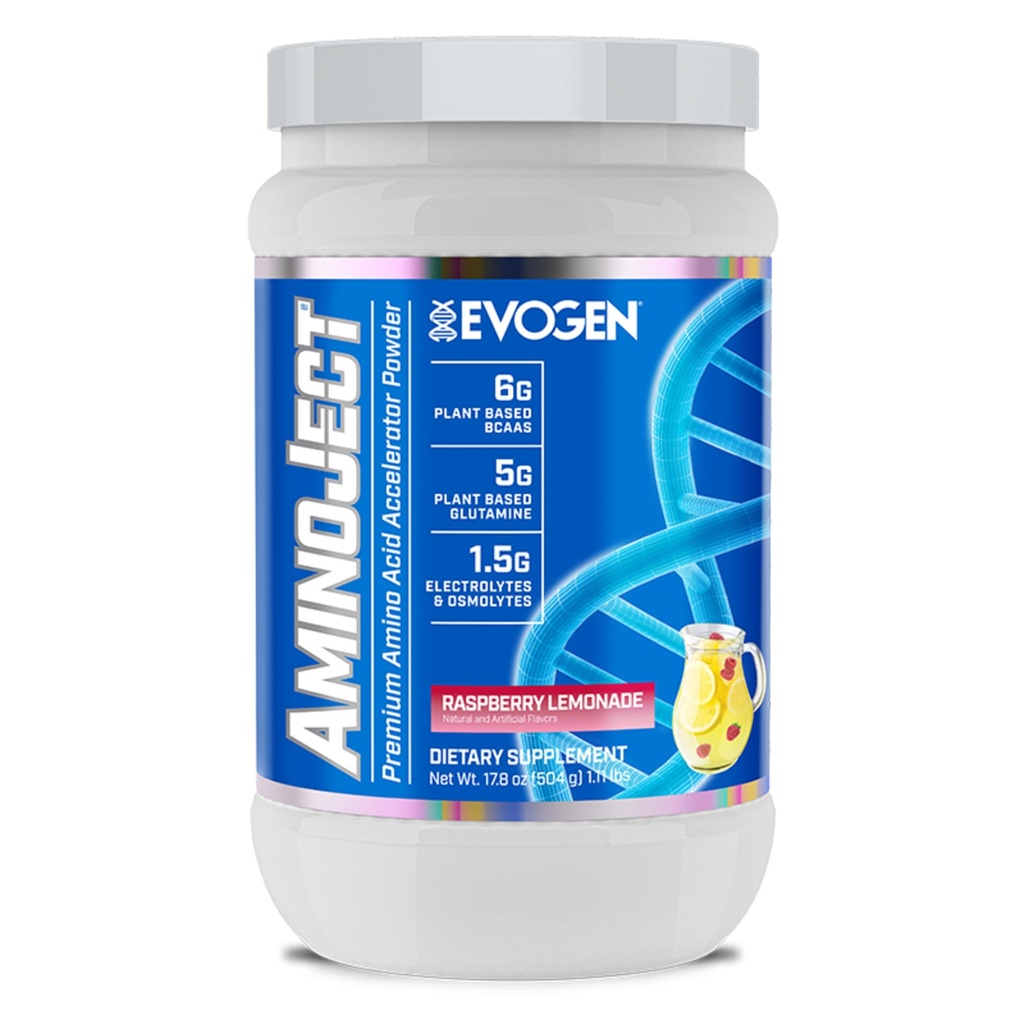 Evogen AminoJect - Premium BCAA Powder & EAA Recovery Formuła z elektrolitami 124; Amino Acids Supplement for Muscle Growth, Hydration, & Recovery 124; Raspberry Lemonade