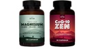 Rytm naturalny Cardio Calm Bundle - Triple Calm Magnezu 150mg, 120 Kapsułek + CoQ10- ZEN (Koenzym Q10 + L- Karnityna + L- Theanina), 30 Kapsułek