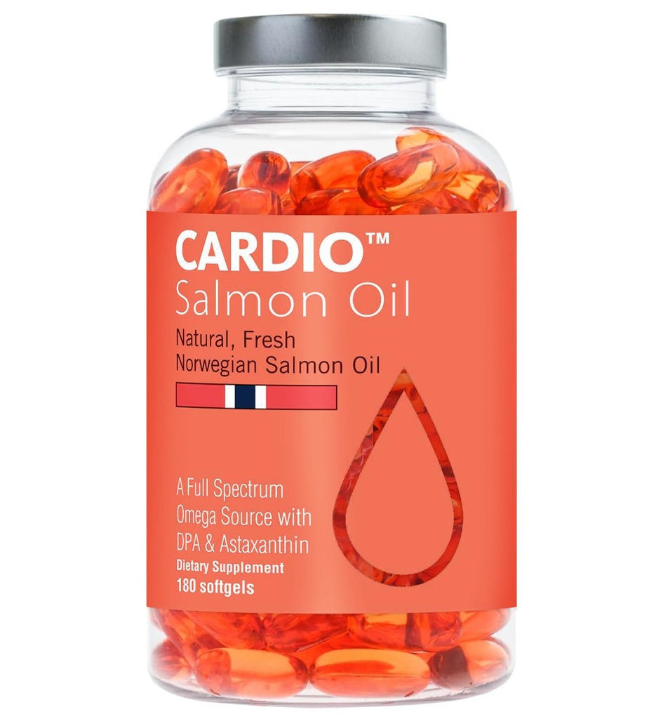 Wysoka wytrzymałość Omega 3 Olej rybny - 1000mg, Łosoś norweski Olej z EPA & DHA, bez burpingu lub posmaku, suplement Omega 3 do kwasów tłuszczowych do oczu, mózgu i serca, postać triglicerydów - 180 kapsułek