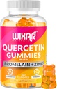 Quercetin Gummies - Quercetin 500mg z Bromelainem, Cynkiem, Witaminą C & D3 - Quercetin Gummy Supplements for Immune Support and Alergy - Immunity Booster Vitamins Supplement - 60 Chewable