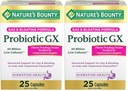 Nature 's Bounty Probiotic GX, Pomaga w sporadycznych gazu i wzdęcia, Suplement diety, Zdrowie trawienne, 25 Kapsułki (Opakowanie 2)