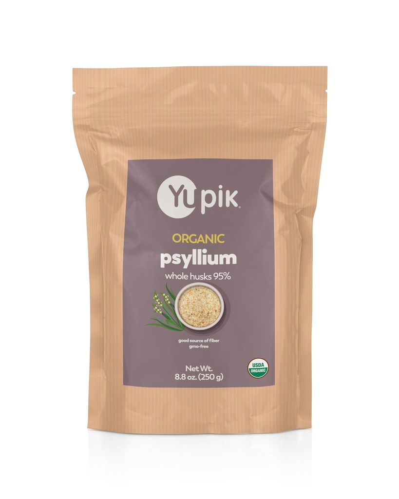 Yupik Organic Whole Husk Psyllium 8.8 Oz (Pack of 6), 95% Czystość, Fiber rozpuszczalny, USDA Certified, Non-GMO, Kosher, Gluten- Free, Sugar- Free & Fat- Free, Unflavored, Plant- based