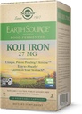 Solgar Earth Source Food Fermented Koji Żelazko 27mg, 30 Kapsułki wegetatywne - Wyższa absorpcja, Żelazo uwalniające słomę - Delikatnie na żołądku - Non-GMO, Wegan, Gluten Free, Wolny od mleka, Kosher - 30 Służenie