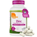 Zahler Cynk 50mg, Wspiera ochronę immunologiczną i przeciwutleniacza, Certyfikowany Kosher, 90 Kapsułki