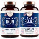 WINDSOR BOTANICALS Żelaza Suplement i PMS Pasek Ulgi dla Kobiet