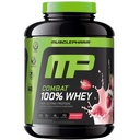 MusclePharm Combat 100% Proszek z białka serwatki, Flavor truskawkowy krem, szybki odzysk mięśni i izolatu białka serwatki, Wysoki Proszek proteinowy dla kobiet i mężczyzn, Gluten wolny, 5 lb, 70 Służenie