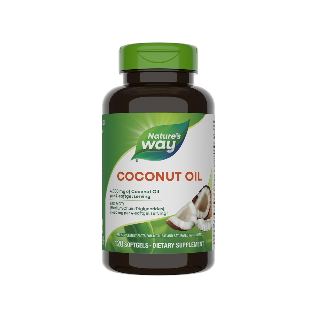 Nature 's Way Oil, 62% MCTs (1), Hexane Free, 120 Softgels (Packaging May Vary)