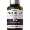Piping Rock Yohimbe Suplementy dla mężczyzn 124; 180 Kapsułki 124; Max koncentrat ekstrakt 124; z Pausinystalia Yohimbe 124; Non-GMO, Gluten suplement wolny