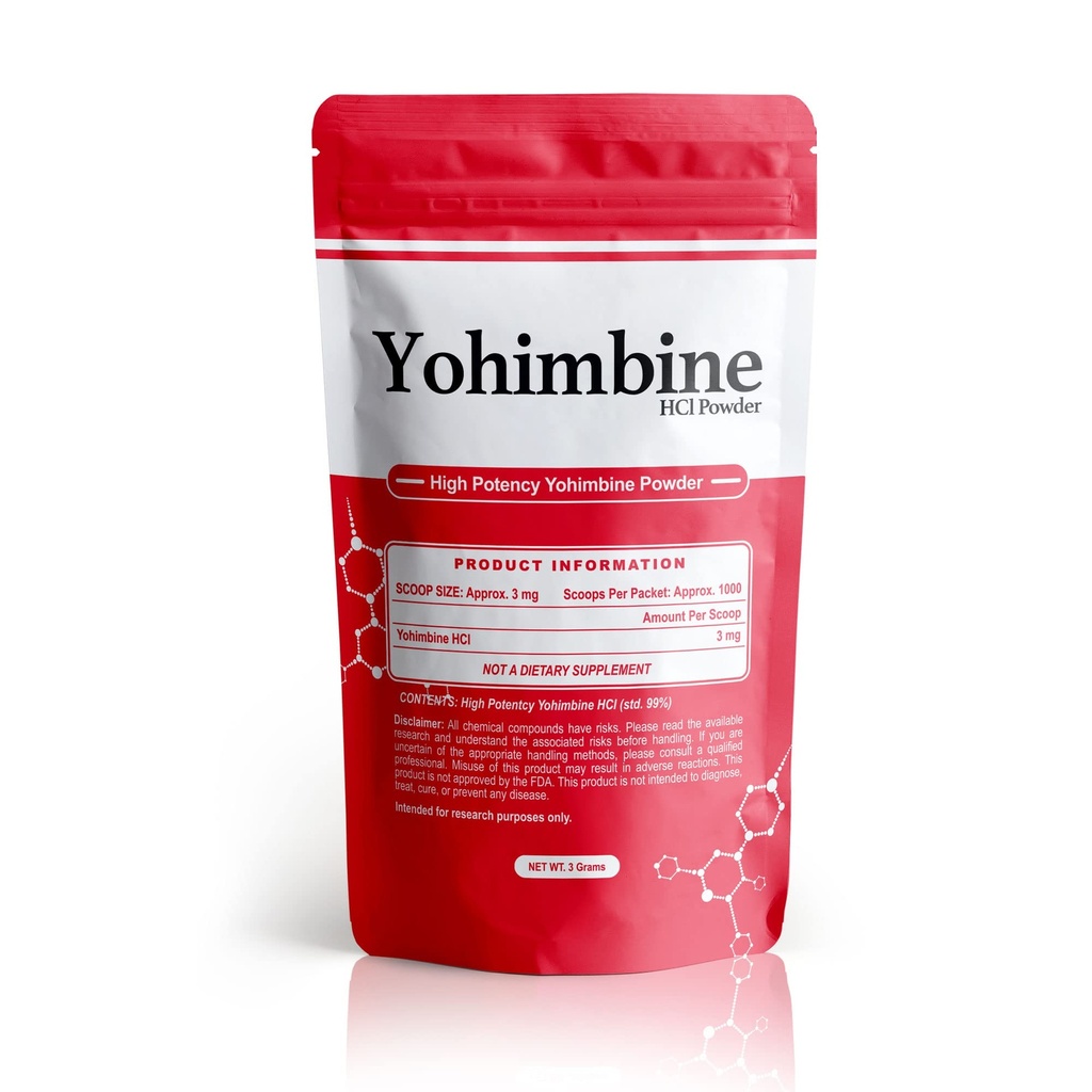 BulkStimulants Yohimbine HCl Proszek 124; 3 mg na Scoop 124; 1000 Scoops na opakowanie 124; 3 Gramy