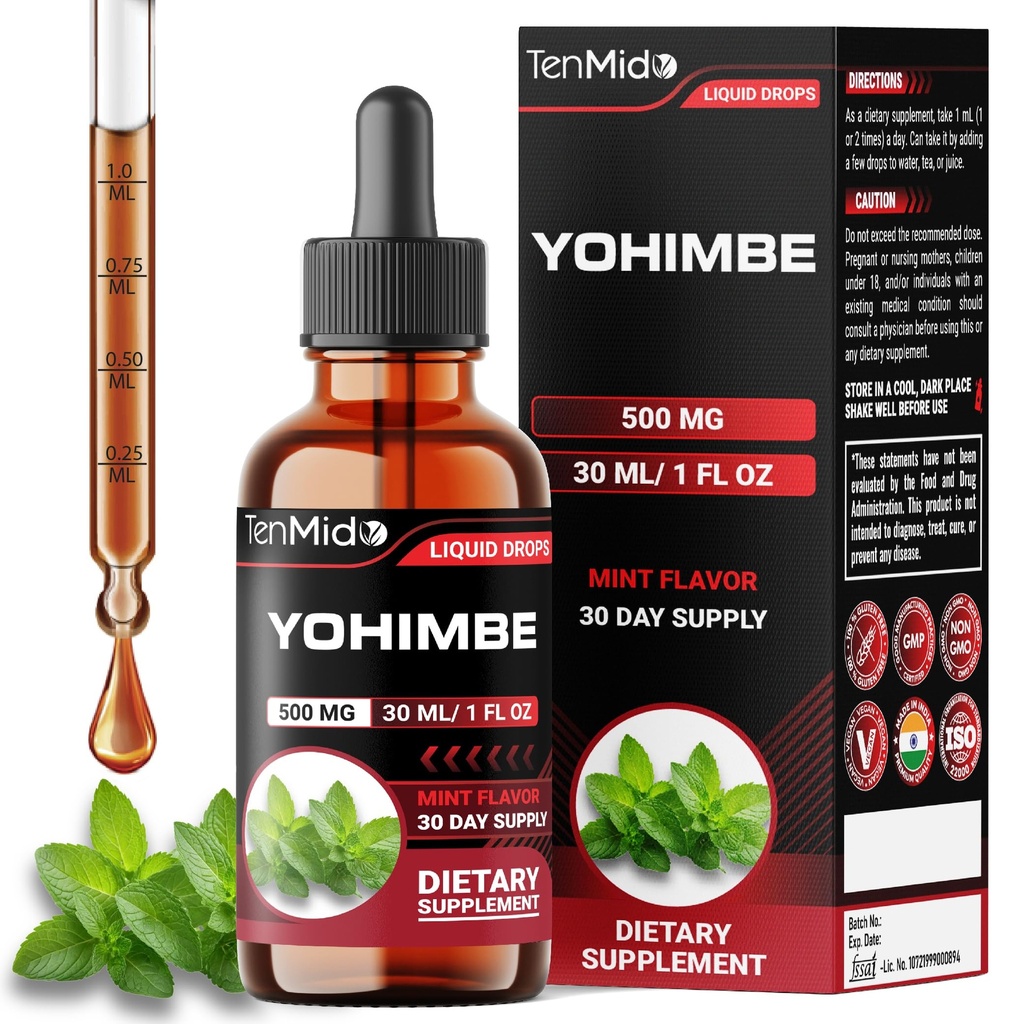 Yohimbe Suplementy dla mężczyzn i kobiet - Yohimbine 10 mg krople płynne