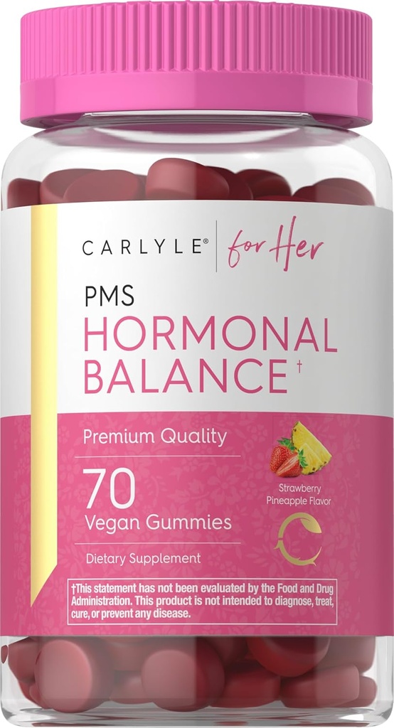 Carlyle Hormonal Balance for Women & PMS Supplement Equipment 124; 70 Gummies Equipment 124; Witamina Complex Equipment 124; z żelaza Equipment 124; Wegan, Non-GMO, Gluten Free Equipment 124; dla niej