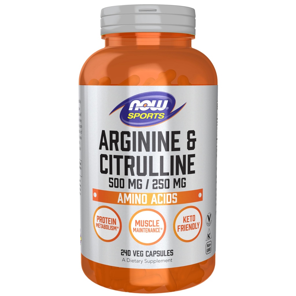 Teraz sport Nutrition, Arginina i Citruline 500 mg / 250 mg, Amino Acids, 240 kapsułki Veg