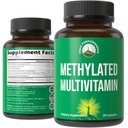 Metylowana multiwitamina + Metylowany kompleks B Suplement. Z trimetyloglicyną (TMG), metylofolianem L, metyloB12 + B1 + B2 + B6 Witaminy + Cholina. Suplement MTHFR dla kobiet i mężczyzn. Kapsułki wegańskie