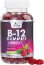B12 Witaminy Energy Gummies 3000 mcg - Dodatkowa siła B 12 Gummy do wsparcia metabolizmu i układu immunologicznego - Żywność do żucia B12 Suplementy dla dorosłych i dzieci Kofeina wolna Gummy Witamina - 120 Gummies
