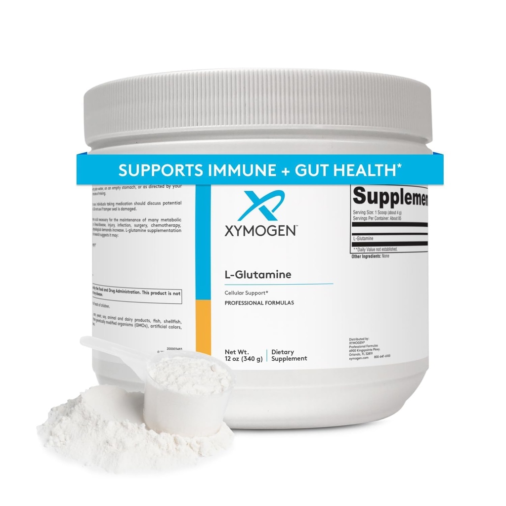 XYMOGEN L- Glutamina w proszku Suplement - Promotes Cellular, Immune System + Gut Zdrowie - Wspiera zatrzymanie masy mięśniowej, 4000mg L- Glutamine Per Serving (12 oz / 85 Służenie)