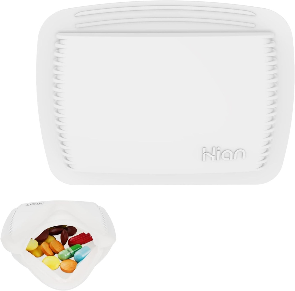1 Pieces Pill Organizer Reusable Pocket Pill Case Portable Open Pill Pouch Silicone Small Pill Box Pill Container Pill Holder Pill Bags Organizing Medication, Vitamins, and Tablets for Travel (White)