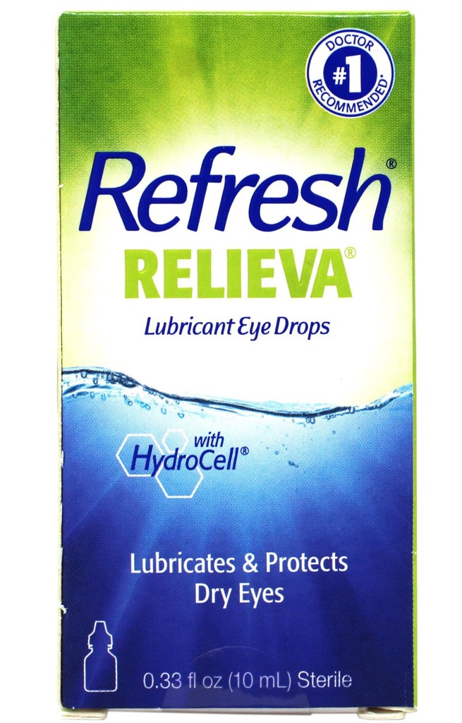 Odśwież krople do oczu Relieva Lubricant, smary i chroni suche oczy, 0,33 FL OZ