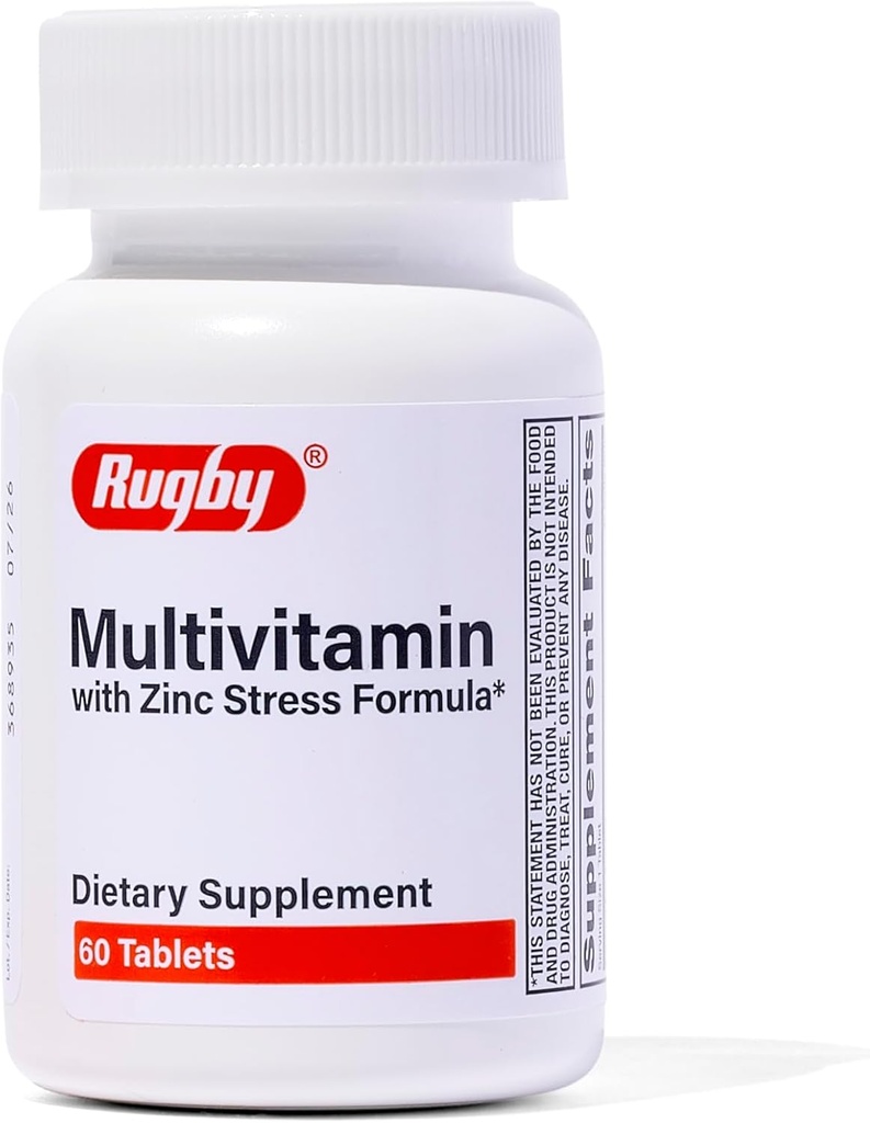 Rugby Multivitamin z formułą naprężeń cynku - Suplement diety - 60 tabletek