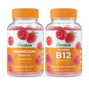 Żywy Magnez + Witamina B12, Gummies Bundle - Great Desting, Suplement witaminy, Gluten wolny, GMO wolny, Gummy do żucia